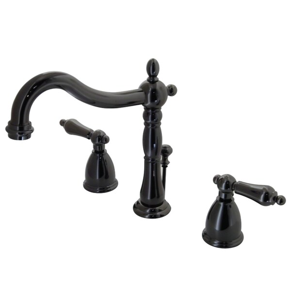 NB1970AL 8" Widespread Bathroom Faucet, Black Stainless Steel